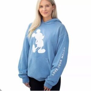 Disney x Love Your Melon Hoodie Mickey Mouse Sweatshirt Women’s Large Blue